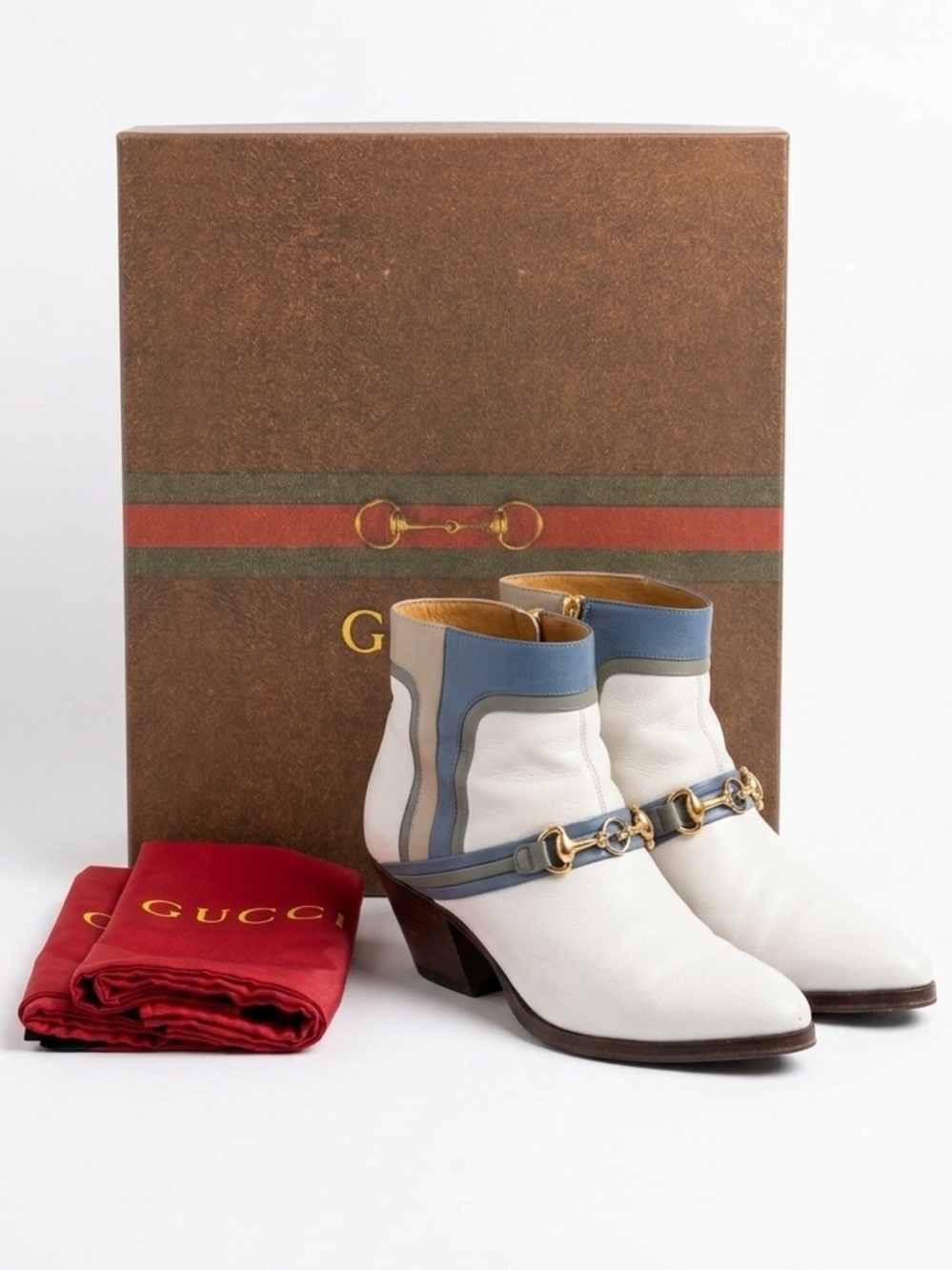 Gucci "Quentin" Leather Equestrian Ankle Boots